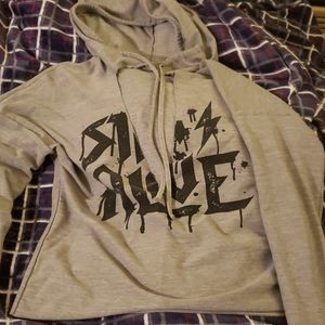 Grey cut out hoodie